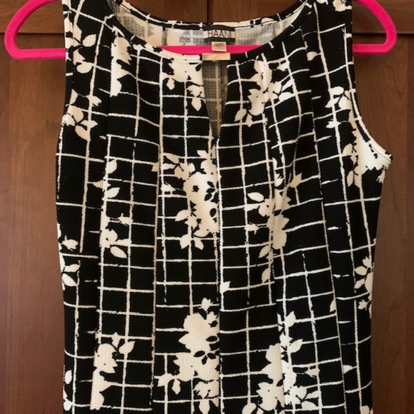 Haani Black & White Fit and Flare Dress, Size Med - Picture 4 of 5